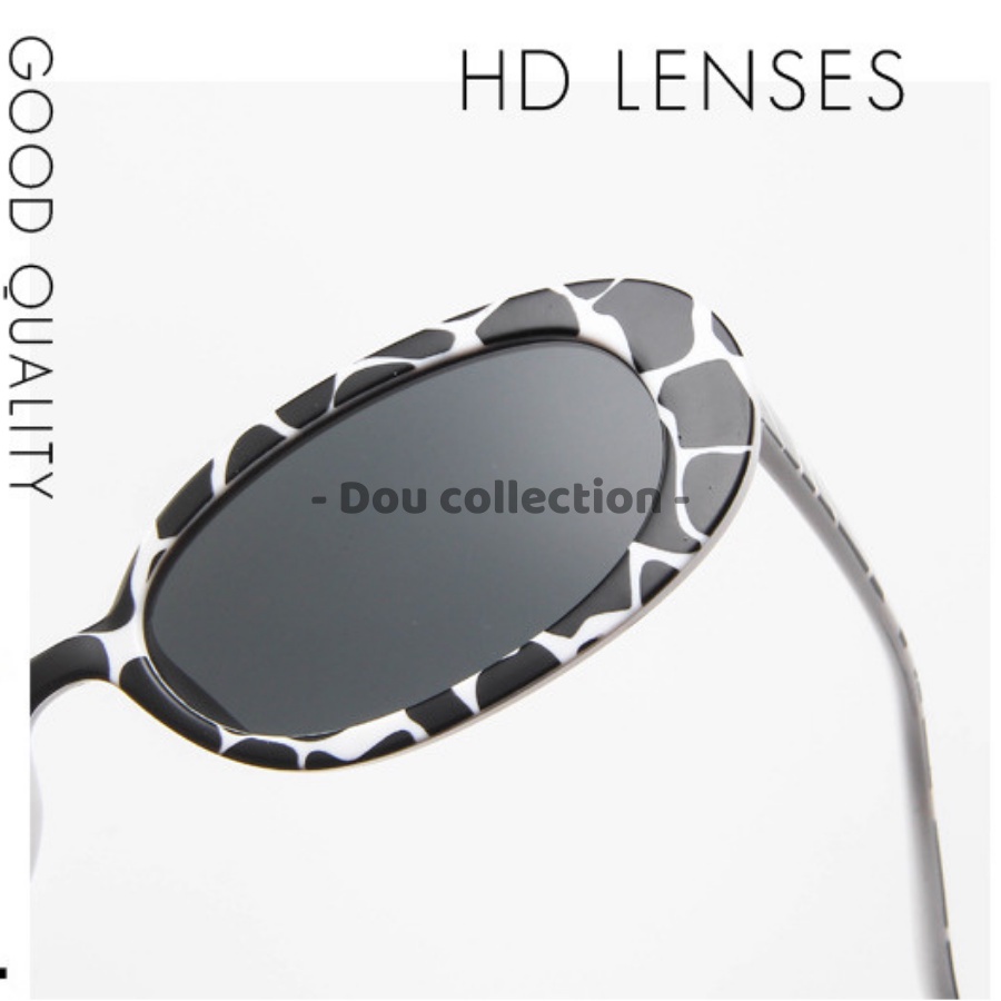 Kính Mát (Kính Râm) Cao Cấp Hình Oval Retro Gọng Nhựa Phong Cách Hàn Quốc - Dou Collection - Mã MK035