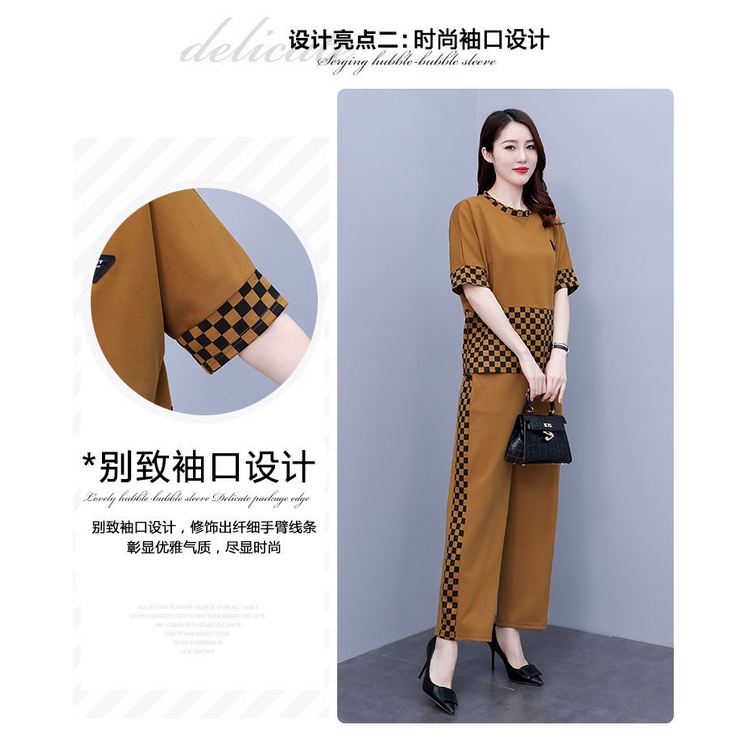 Set Đồ Thời Trang Mùa Hè Gồm Áo Và Quần Ống Rộng Phong Cách Phương Tây Cho Phụ Nữ Trung Niên 40-50 Tuổi