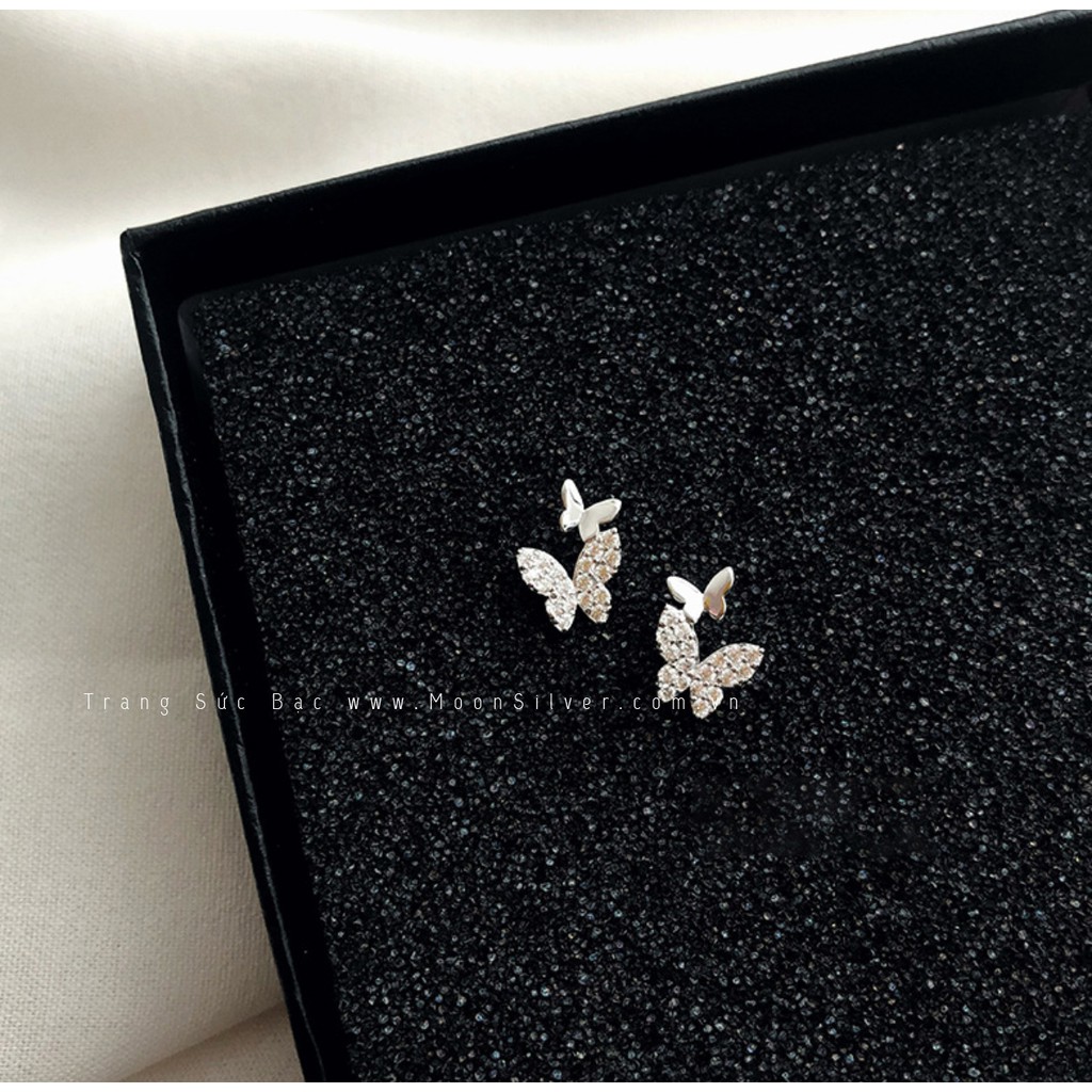 Khuyên tai, bông tai bạc nữ s925 cánh bướm Butterfly moonsilver