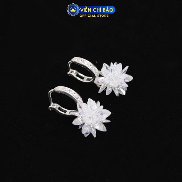 Bông tai bạc nữ hoa tuyết trắng chất liệu bạc 925 thời trang phụ kiện trang sức nữ Viễn Chí Bảo B400326