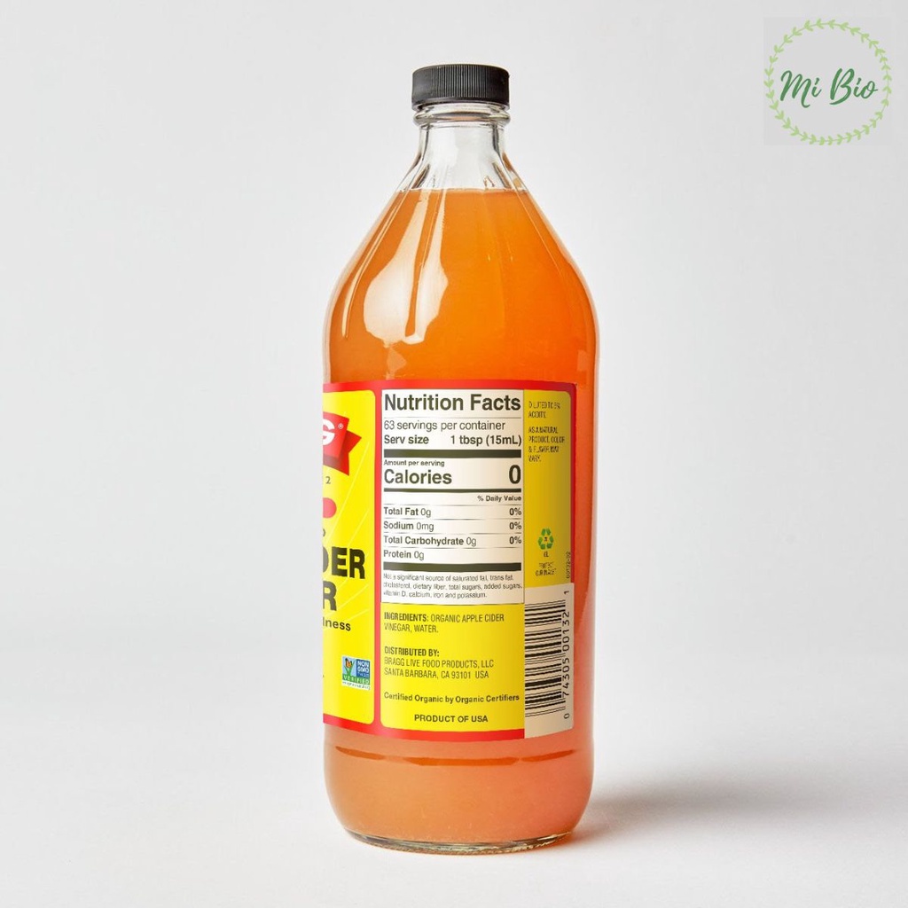 Giấm táo hữu cơ Bragg 946ml - Raw Apple Cider Vinegar