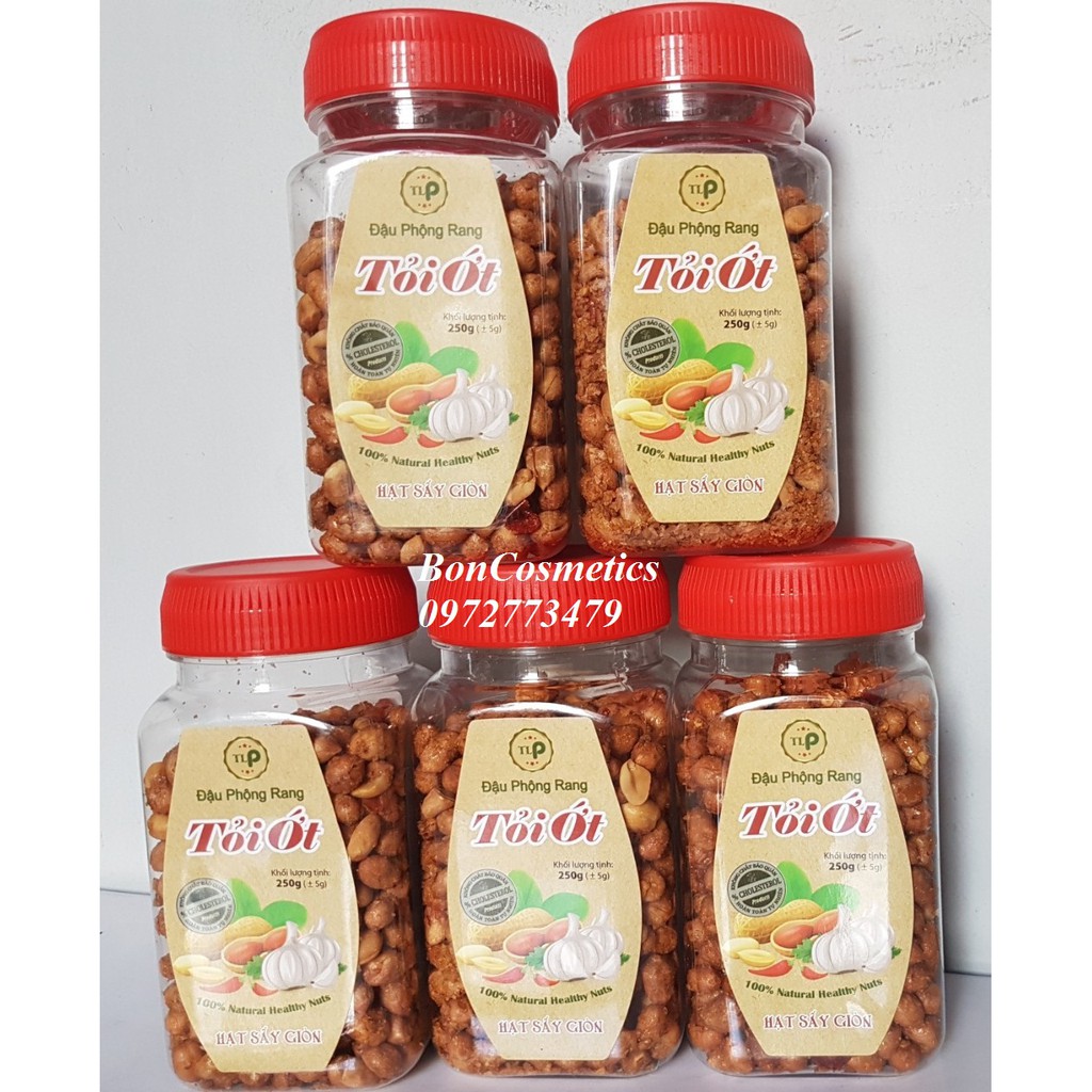 [Free Ship] Combo 5 HŨ Đậu Phộng Rang Tỏi Ớt Đặc Biệt (Hũ 250g)