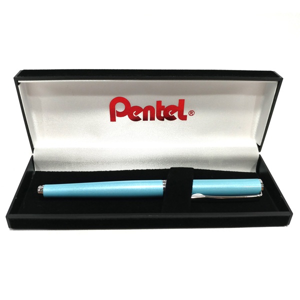 Bút ký cao cấp Pentel K611S-C nét 0.7mm thân bút màu xanh da trời - Mực xanh (Thiết kế nắp đậy)