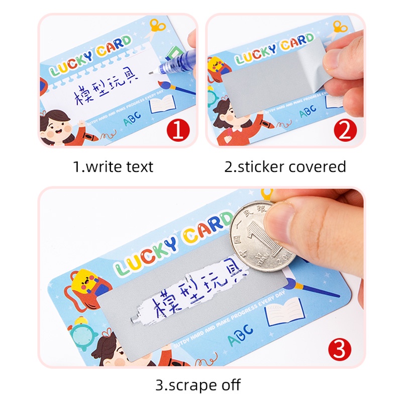 Set 10 Thẻ Cào Họa Tiết Hoạt Hình Sáng Tạo Cho Học Sinh