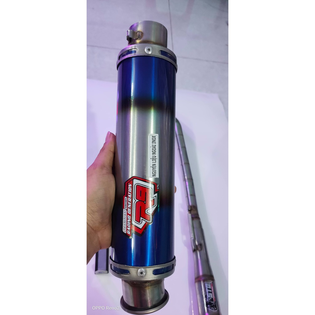 Pô R9 full cổ 2 khúc lắp cho sirius