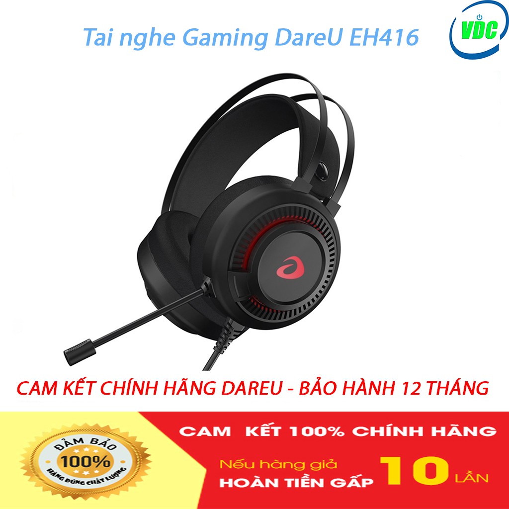 Tai nghe Gaming DareU EH416 USB - Giả lập - Âm thanh 7.1 - Chính hãng Dareu - Bảo hành 12 tháng | WebRaoVat - webraovat.net.vn