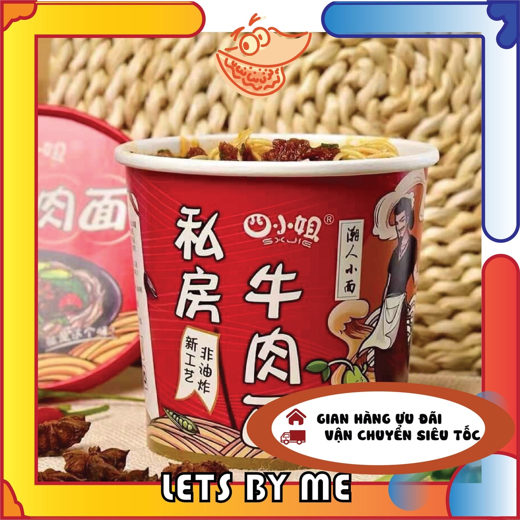 Mì bò hầm Đài Loan thùng 6 hộp 90g Date mới LETS BITE ME