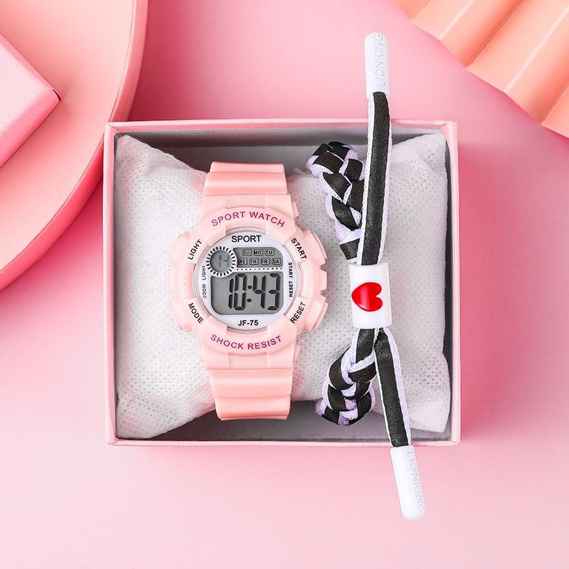 ĐỒNG HỒ NỮ DÂY CAO SU SPORT D406 JF75 ĐIỆN TỬ MẶT TRÒN NHỎ XINH