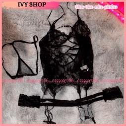 Bộ Đồ Ngủ Nữ Sexy Ren Kiểu Dáng Garter Corset Ren Liền Kẹp Tất - gc002 - Ivyshop  #99