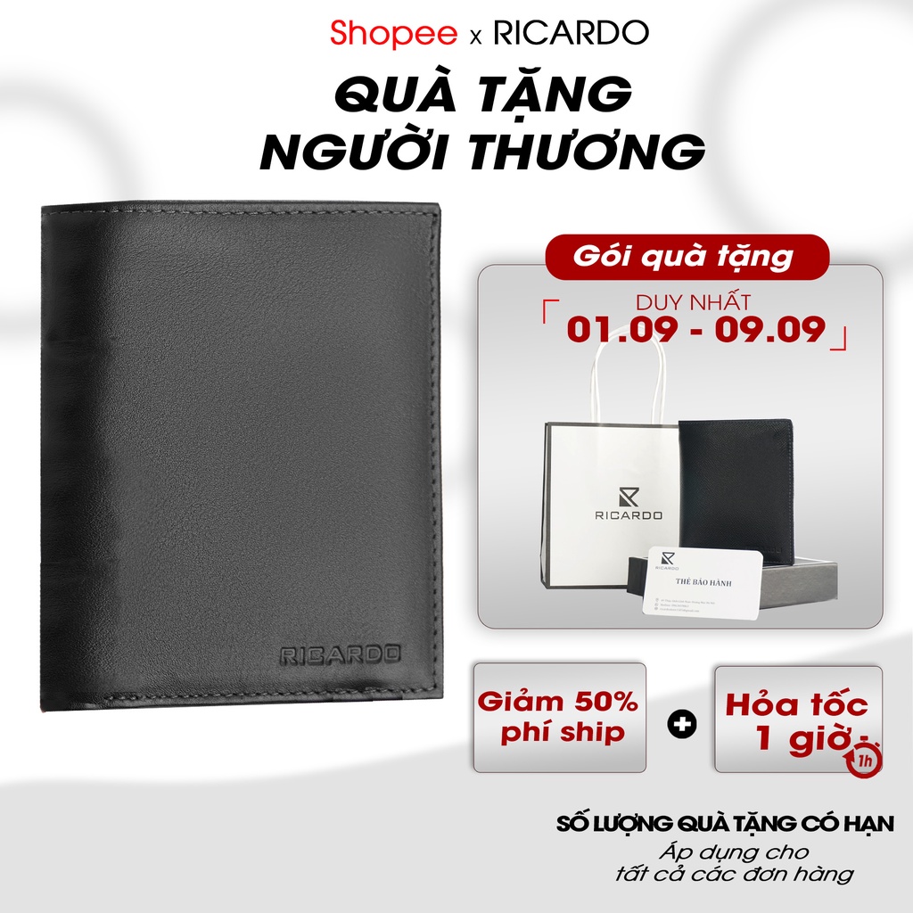 Ví nam da Nappa cầm tay cao cấp Brand Ricardo, Bóp nam da bò thật chống nước,chống xước BH 24 tháng - RCD03