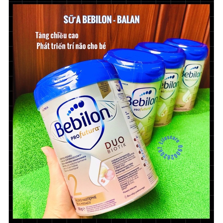Sữa bột Bebilon bạc Balan tăng cao và phát triển trí não cho bé số 1 2 3 4, 800g