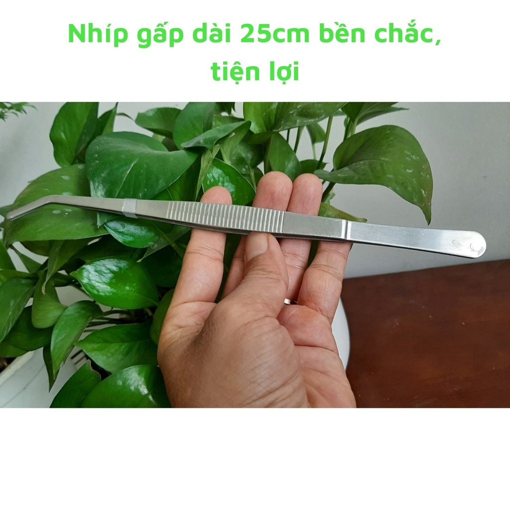 Nhíp gấp đa năng mũi cong dùng trang trí tiểu cảnh, gấp những vật khó size 17cm-25cm