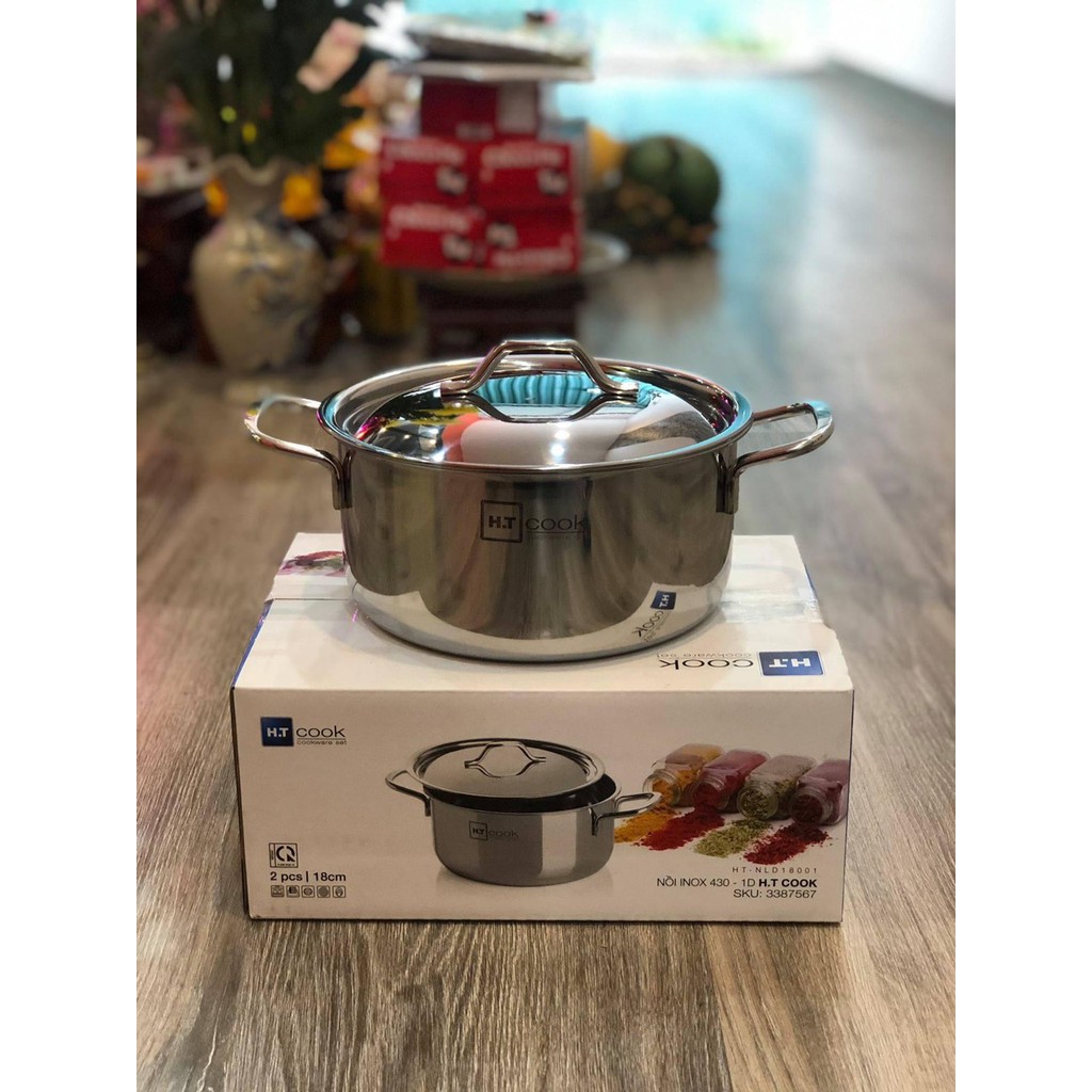 Nồi H.T cook 1 đáy inox 430 (Size 18cm-size20cm- size24)