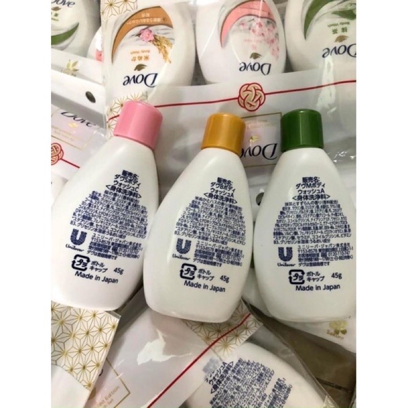 Set 3 Chai Sữa Tắm Dove Mini Nhật Bản Siêu Tiện Lợi