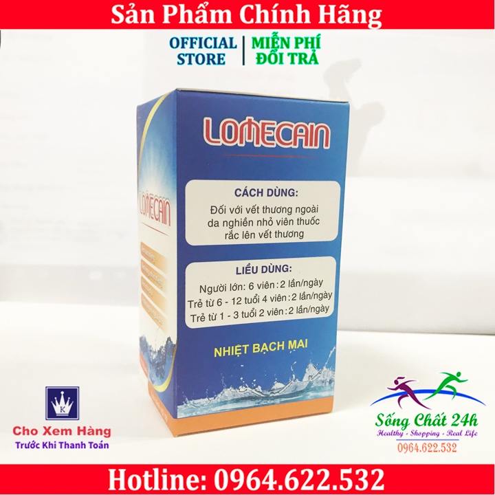 Nhiệt Miệng Bạch Mai Lomecain Lọ 500 Viên - Sống Chất 24h