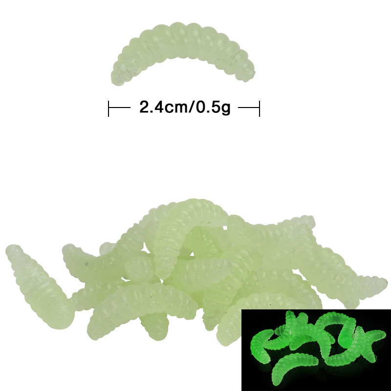 Set 50 Mồi Giả Mềm Thu Hút Câu Cá 2cm 0.5g