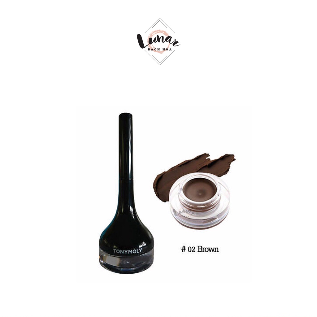 Gel Kẻ Mắt Tonymoly Kèm Cọ Màu Nâu Gel Eyeliner 02 Brown - Cọ Kẻ Mắt Nước Tonymoly Màu Nâu Brown