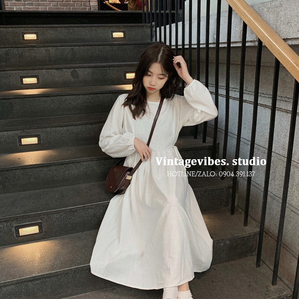 Váy babydoll tiểu thư phối cúc lưng Ulzzang (hàng QC) - Ảnh thật | BigBuy360 - bigbuy360.vn