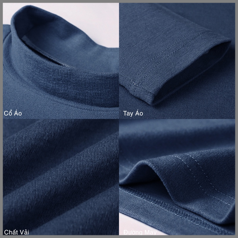 Áo giữ nhiệt FUNS áo cotton dày dặn giữ ấm cao cổ co giãn CL D áo thun dài tay phong cách áo rét Hàn Quốc dịp thu đông