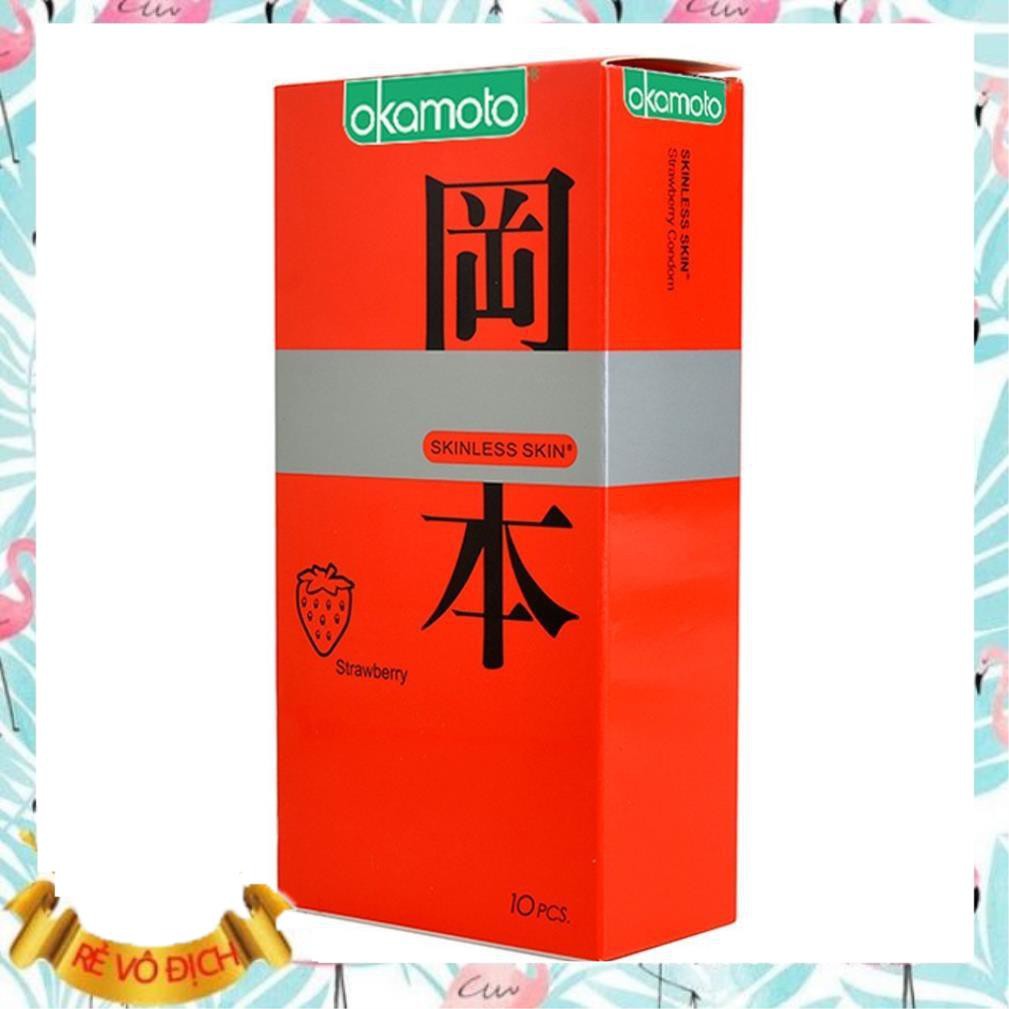 Bao cao su siêu mỏng Okamoto Strawberry hương dâu thương hiệu Nhật Bản /bản lĩnh đàn ông