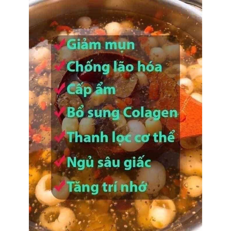 CHÈ DƯỠNG NHAN TUYẾT YẾN NHỰA ĐÀO 12 VỊ - Túi 400gram, Tặng Hướng Dẫn Nấu