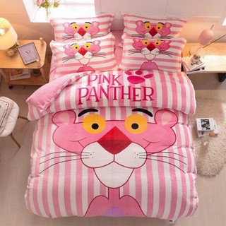 Bộ Chăn Ga Gối Nỉ Nhung 3D - Báo Hồng