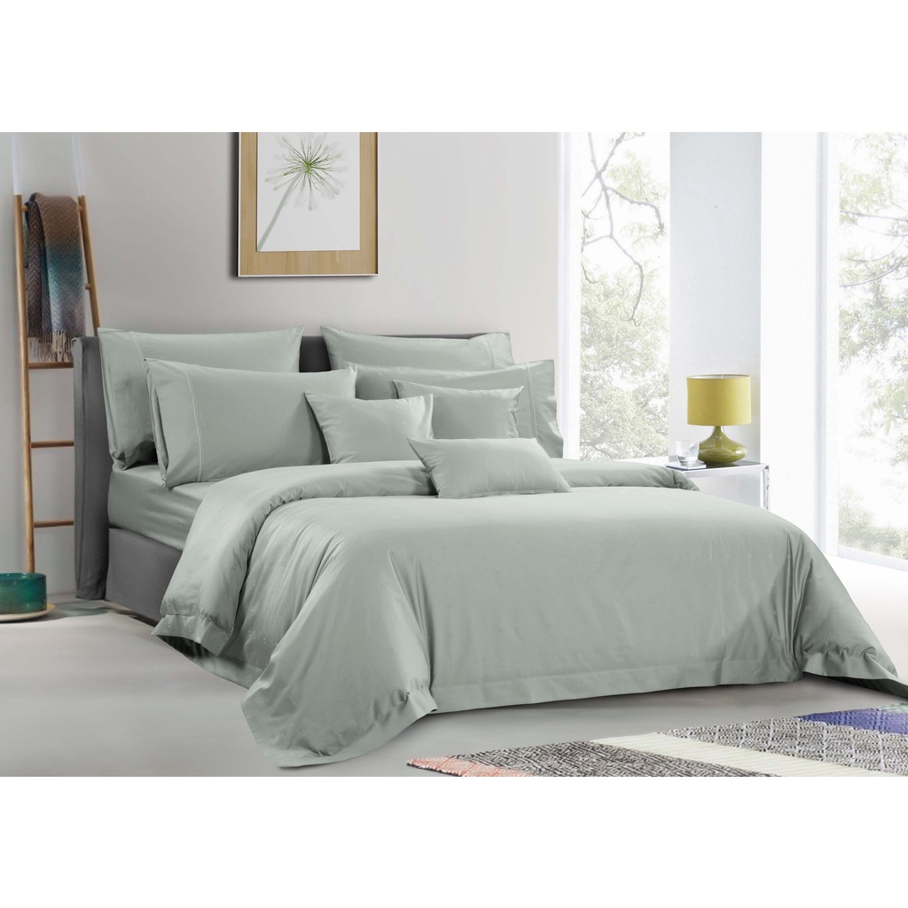 Bộ Ga và Vỏ Gối Akemi Cotton Select Affinity - Sage Box (Queen Size), 5 món