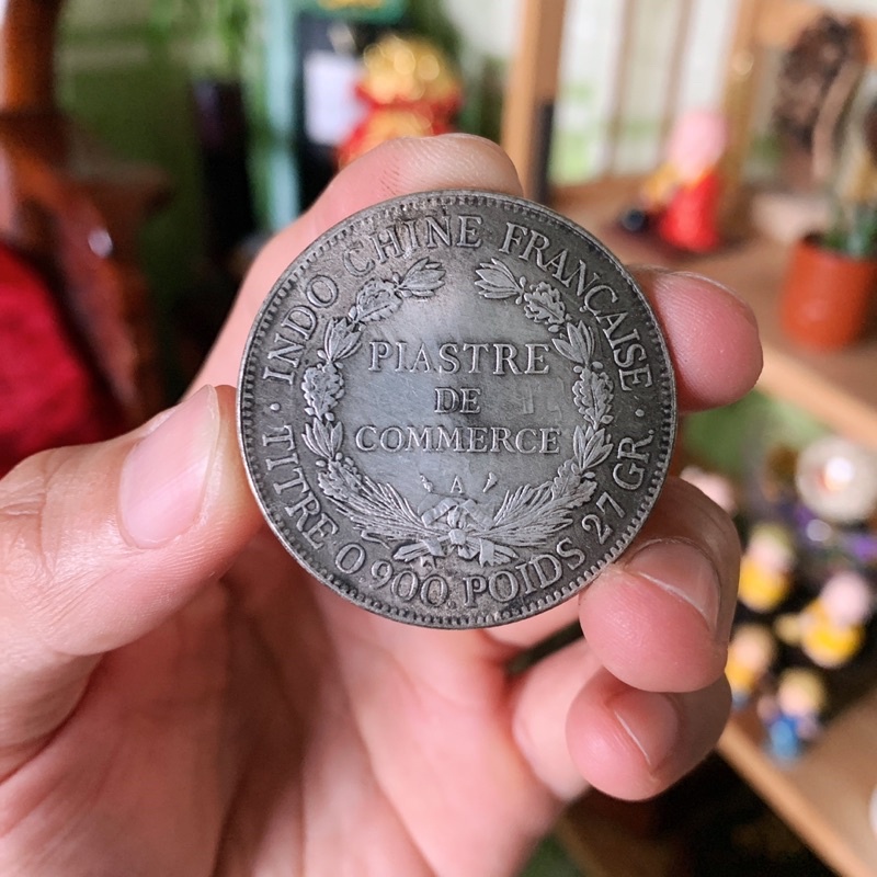 1908 Year France Trade Dollars - Đồng xu Đông Dương 1908 Pháp phong thủy sưu tầm lưu niệm