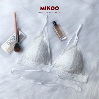 Áo lót nữ Bralette ren cao cấp trắng dây chéo cách điệu AL11