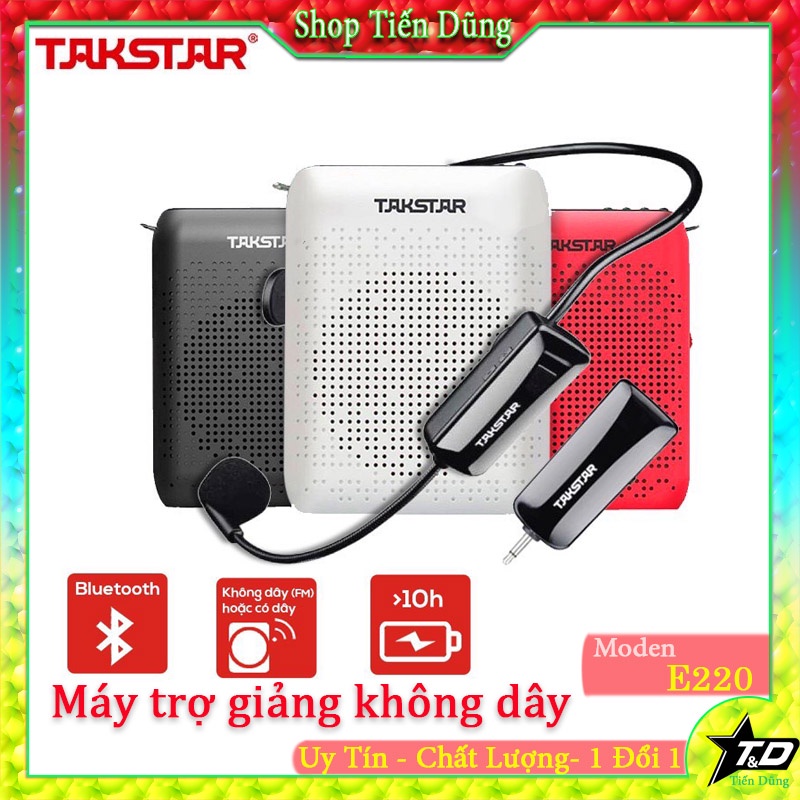 Máy trợ giảng Takstar E220 có 2 mic không dây và có dây bắt tần sóng hệ đài FM