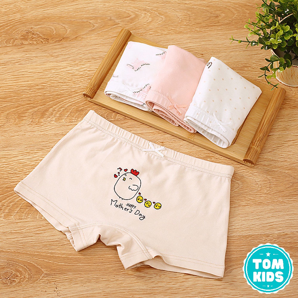 COMBO 4 Quần Chíp Bé Gái Chất Liệu COTTON Kháng Khuẩn Co Giãn Đàn Hồi Tốt Họa Tiết Thú Cưng Dễ Thương Mã DL-008