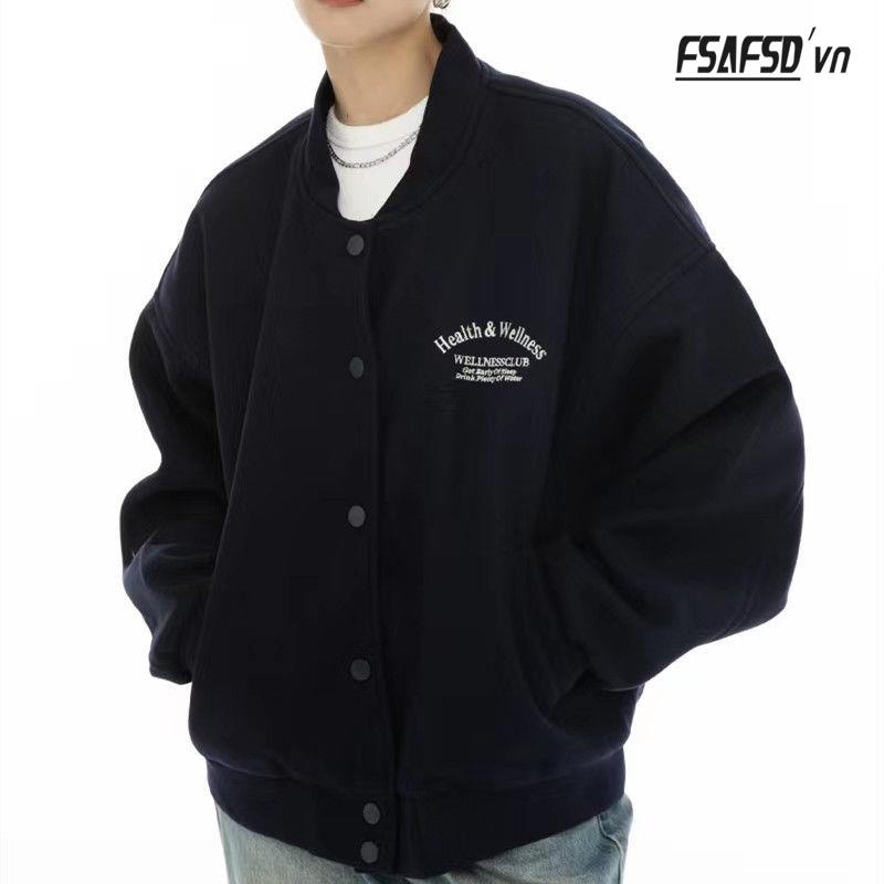 Áo Khoác Bóng Chày Ngắn Dáng Rộng Thêu Họa Tiết Kiểu Retro Mỹ Thời Trang Mùa Thu Cho Các Cặp Đôi