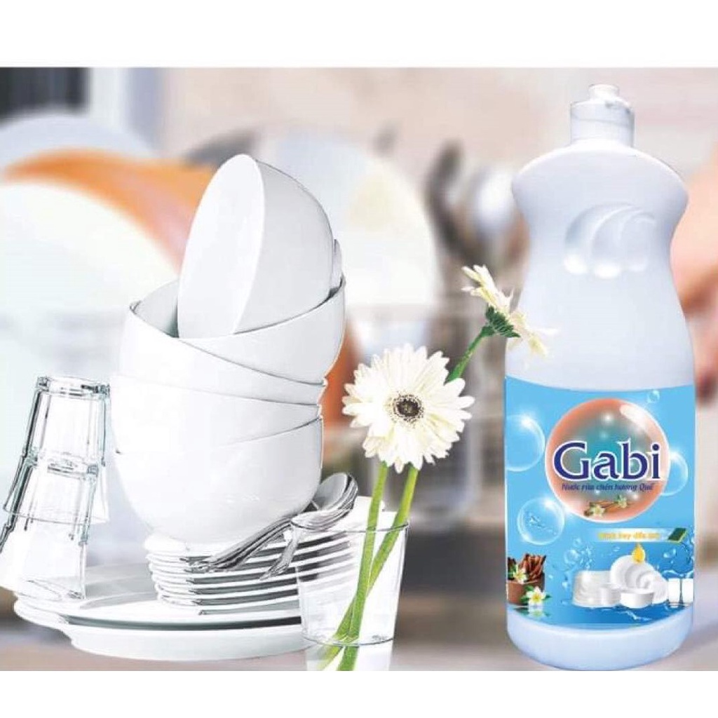 Nước rửa chén bát cao cấp Gabi đậm đặc, không hại da tay, diệt sạch khuẩn Dung tích 800ML, Hương Quế