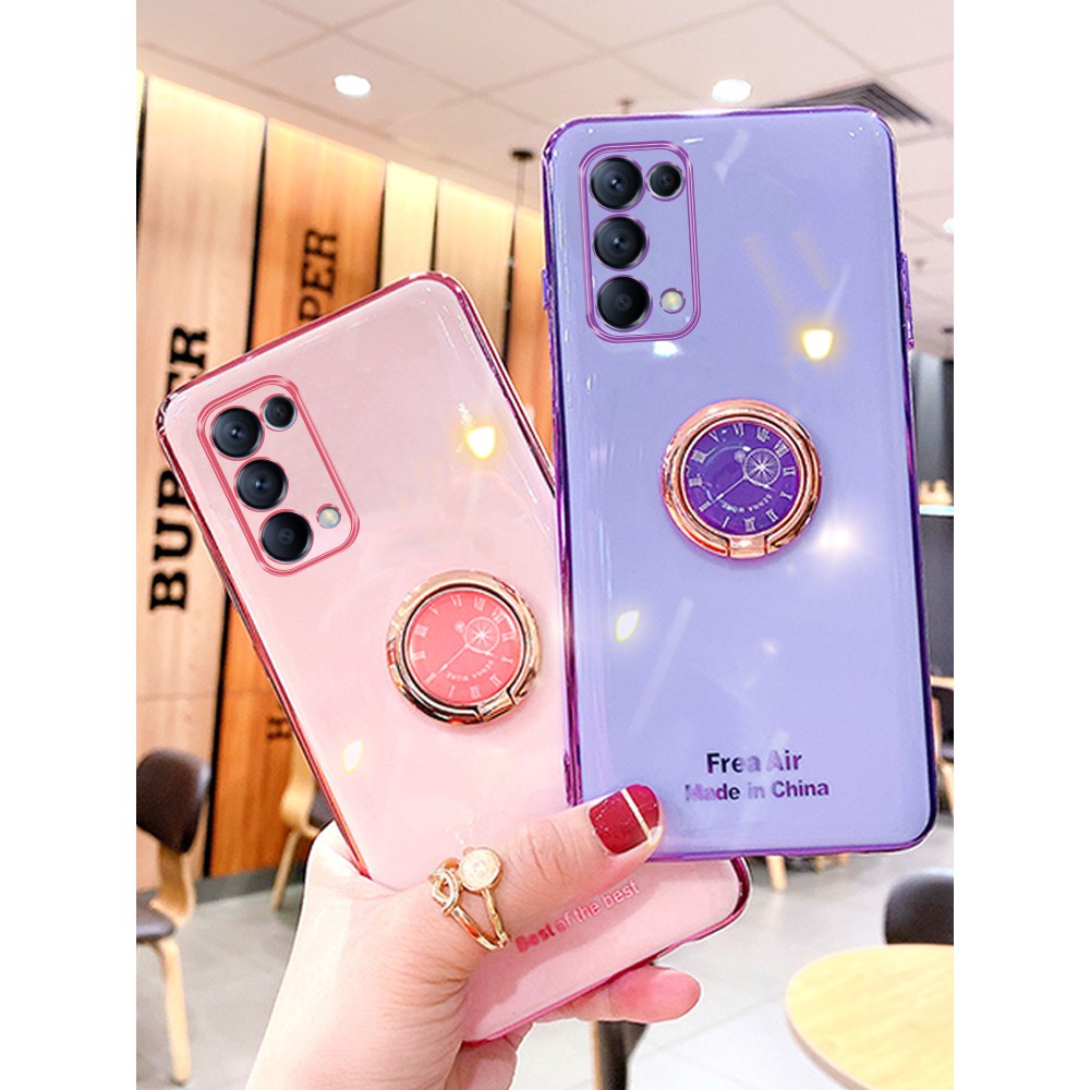 Ốp điện thoại mạ điện có vòng nhẫn đỡ sang trọng dành cho oppo f11 pro f9 r11 r11s plus r9s plus reno 2