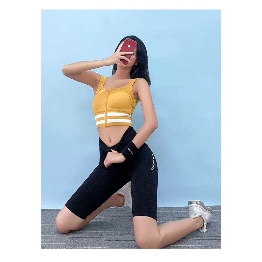 Quần lửng AmiMedea  tập gym cạp cao, Thiết kế hiện đại nâng mông ! (QT9)
