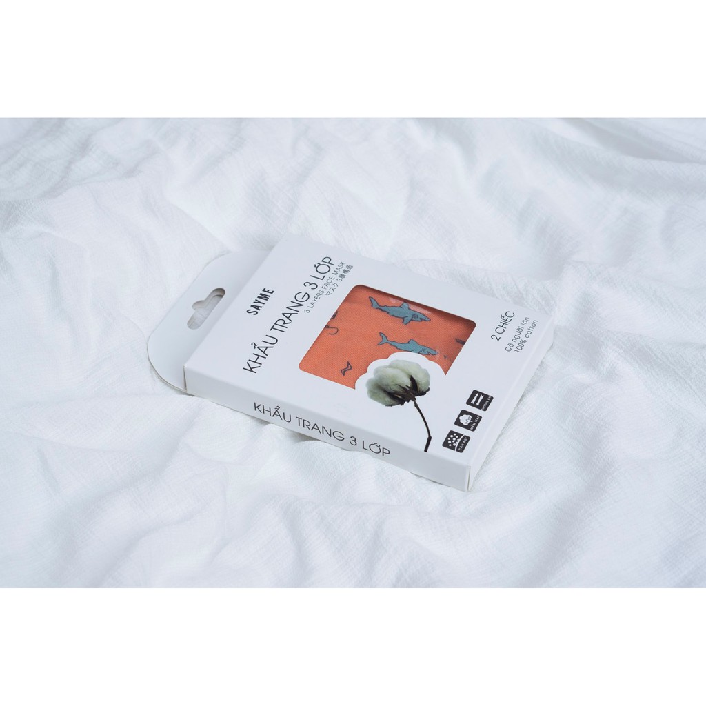 Khẩu trang SAYME 3 lớp vải cotton cao cấp chống bụi cho người lớn và trẻ em