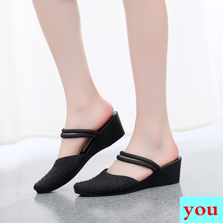 Giày Sandal Nhựa Đế Xuồng Mềm Hở Ngón Chống Trượt Không Thấm Nước Thời Trang Hè Thu Phong Cách Hàn Quốc Cho Nữ