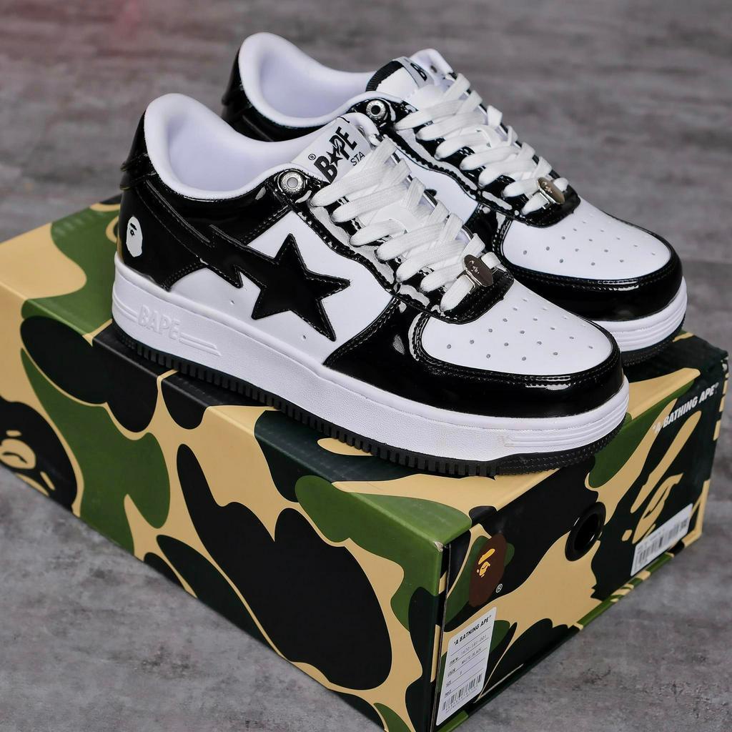 Giày Sneaker cổ thấp - A BATHING APE BAPE STA LOW BLACK mẫu mới 2023 bản Like.au chuẩn hàng nội địa trung Oder mới 100%