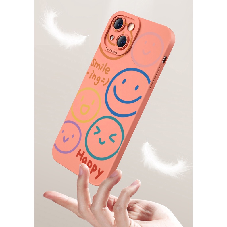 Ốp Điện Thoại Góc Vuông In Hình Mặt Cười Cho OPPO A16 A15 A16E A16k A95 Reno6 Z 5G A94 A54 A74 4G A53 A76 A96 4G A12 A5S A7