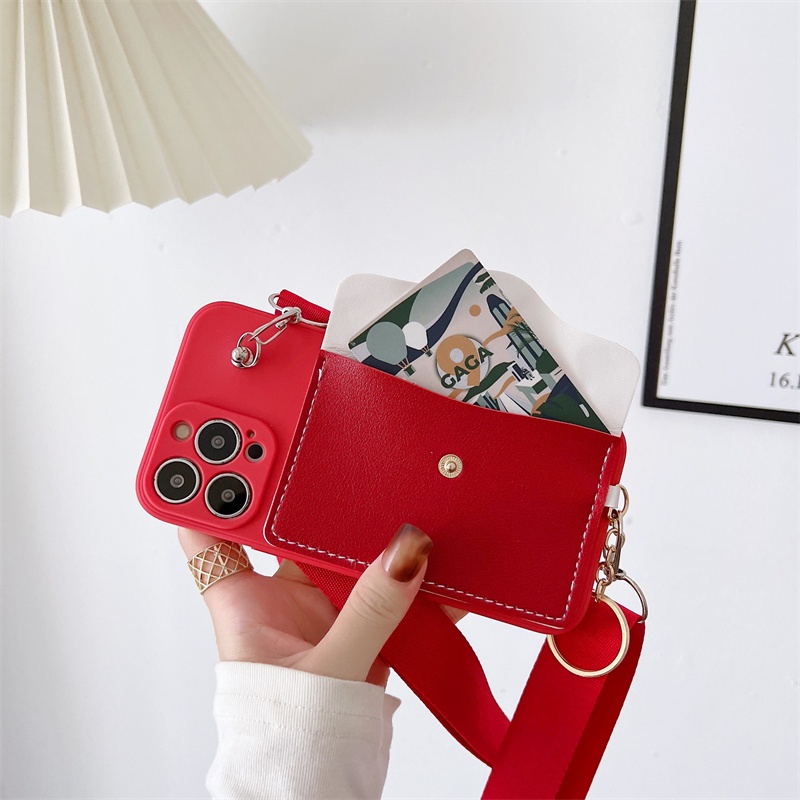 Ốp Điện Thoại Da Kèm Ví Và Dây Đeo Cho Iphone 7plus x xsmax 11 11promax 12 12pro 12promax 13 13promax