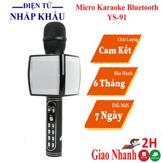 Micro Karaoke Bluetooth Hát Karaoke YS-91 Cực Bắt Giọng, Loa Bass Siêu Hay, Âm Thanh Lớn.
