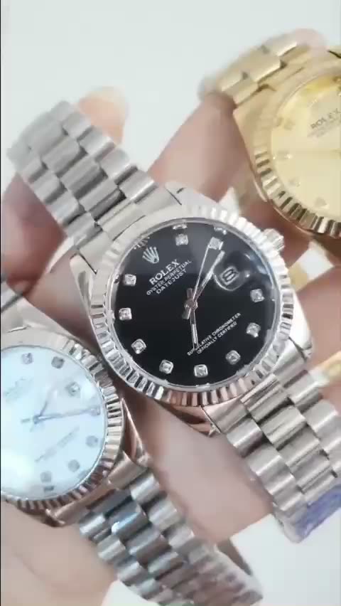 Đồng hồ đeo tay Rolex viền trơn kẻ sọc sang trọng đẳng cấp, Đồng hồ nam dây thép đúc đặc nguyên khối mạ không gỉ | BigBuy360 - bigbuy360.vn