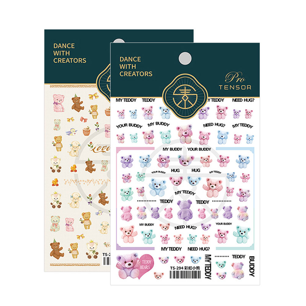 [Hàng mới về] Miếng dán trang trí móng hình gấu hoạt hình đáng yêu diy