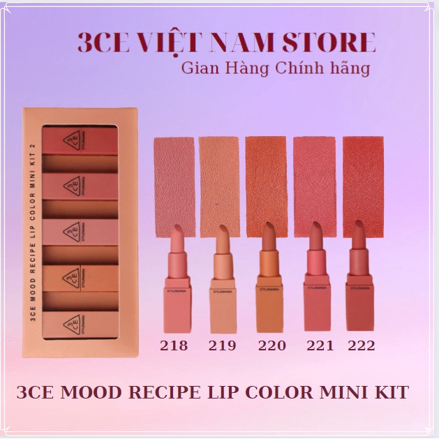 Set Son 3CE Mood Recipe Lip Color Mini Kit 2