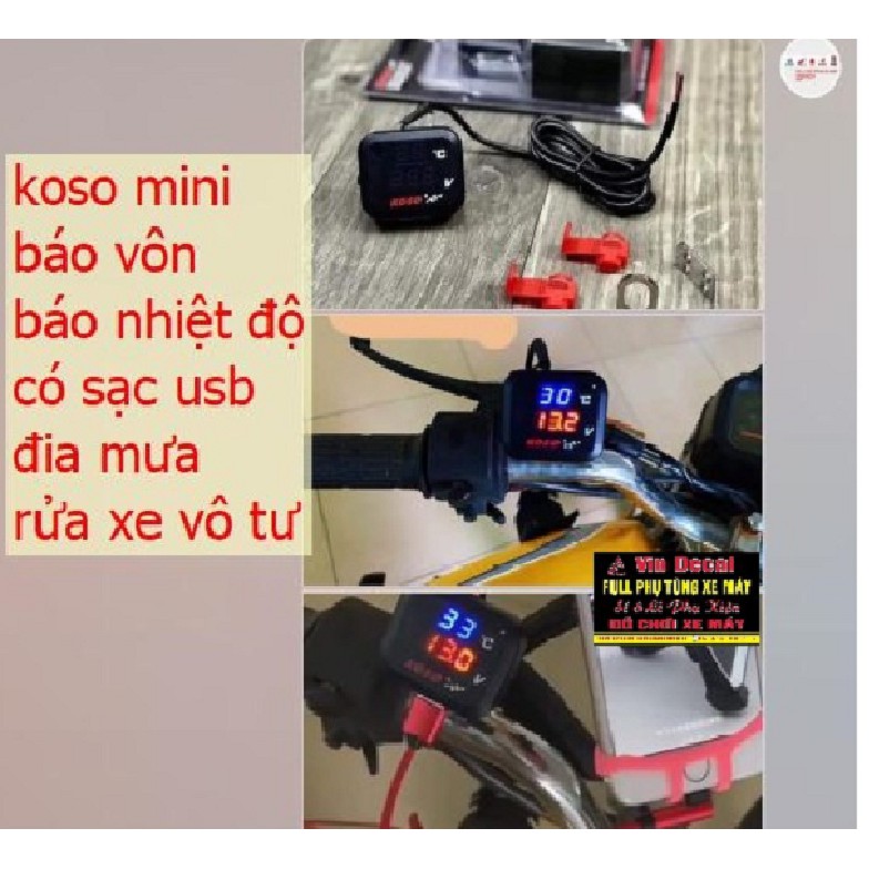 koso mini có sạc điện thoại báo vôn báo nhiệt độ 3 chức năng Tặng kèm bát để lắp chân kính