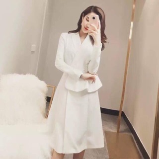 D950- Đầm công sở cổ vest Peplum (S, M, L)