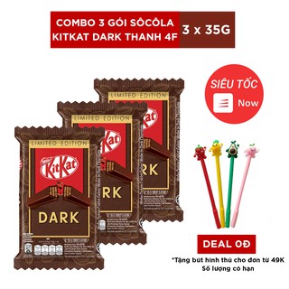 Combo 3 gói Socola KitKat Dark thanh 4F - 35g/hộp