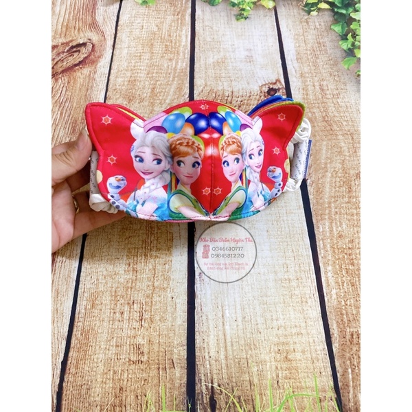 Khẩu trang elsa có tai đáng yêu cho bé gái