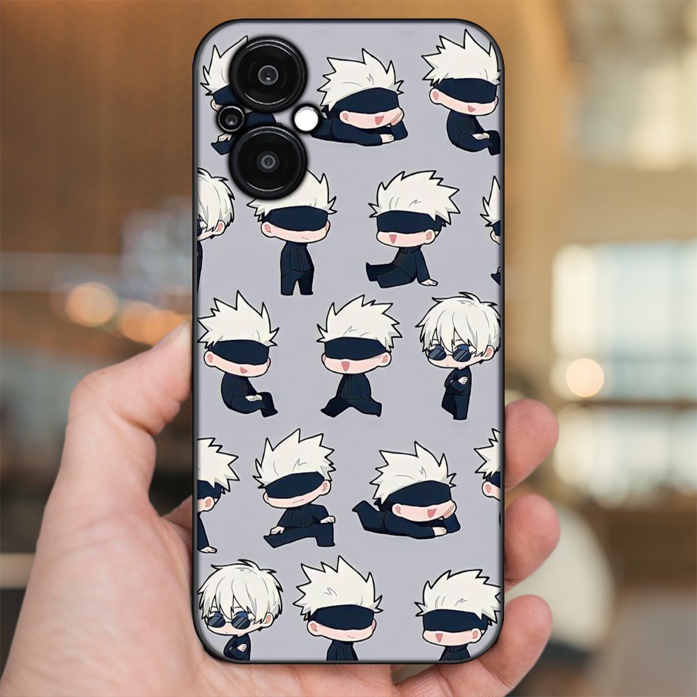 Ốp lưng Oppo Reno 8Z 5G viền đen in hình Satoru Jujutsu Kaisen