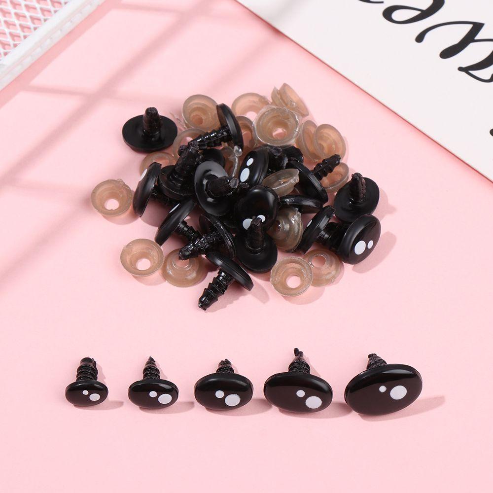 Set 1 / 20 / 40 Mắt Nhựa Oval Màu Đen Cho Búp Bê Nhồi Bông